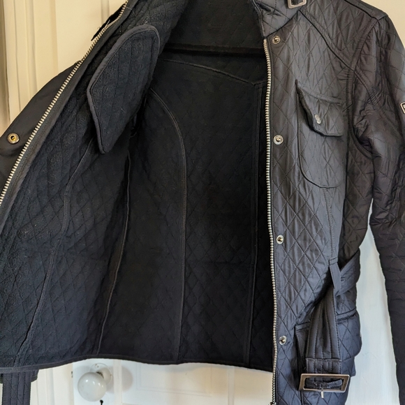 Barbour International Quilted Jacket Black Size 6 - Picture 6 of 9